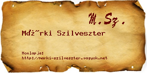 Márki Szilveszter névjegykártya